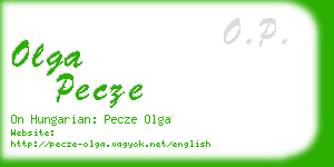 olga pecze business card